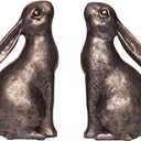 Creative Co-Op Decorative Resin Rabbit Bookends, Bronze, Set of 2