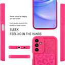 MOWIME Compatible with Samsung Galaxy A15 5G Case with Card Holder, Cheetah Print Shockproof Soft TPU Protective Cover Women Girls, Anti Scratch Wallet Case for Galaxy A15 5G 6.5 Inch, Hot Pink