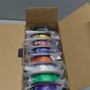 SUNLU PLA Filament 1.75 Bundle, Individually Vacuum Packed, 2kg in Total, 0.25kg per Spool, 8 Pack, Black+Clear+Clear(Red+Green+Blue+Yellow+Purple+Orange)