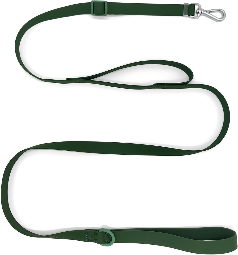 Waterproof Dog Leash, Heavy Duty Dog Leash with Two Handles, Adjustable Double Handle Dog Lead for Large Medium Small Dogs(5FT-6FT),Dark Green
