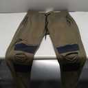 Mens Cargo Pants,  Khaki Colour Block Zip Pocket Cuffed Joggers, Olive, Large Size