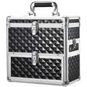 Frenessa Nail Polish Makeup Train Case with Drawer and Dividers Manicure Organizer Accessory Storage Makeup Box With Mirror Lockable Keys Nail Kit Organizer Cosmetic Case Jewelry Box - Black