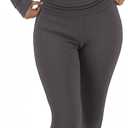 FAIRY SEASON Womens 2 Piece Lounge Sets Slim Fit V Neck Long Sleeve Top Fold Over Yoga Flare Pants Pajamas Loungewear Outfits (X-Small, Deep Gray)