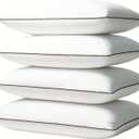 Luxury Comfort Set of 4 Queen Size Bed Pillows - Hypoallergenic Polyester Microfiber Material - Premium Sleep Support for Side, Back, and Stomach Sleepers - 18 x 28 inches, 45 cm x 70 cm