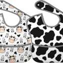 Bibs Cute Baby Stuff 2Packs for 6-24 Months Waterproof Washable Fabric