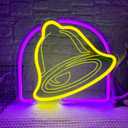 Taco Neon Signs for Wall Decor,Dimmable Bell Neon Light for Mexican Restaurant Decor,USB Powered for Kitchen Coffee Bar Coffee Shop Business Birthday Christmas Gifts(13.3 * 11.4in) (Yellow)