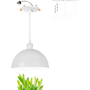 Can Recessed Light Compatible E26 Adapter T24 Connector for 4-5inches Holes Full Spectrum 15W LED Plant Grow Light Adjustable Height Conversion Kit White Dome Light for Indoor Plant