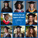 4 x 2 Pack Black Graduation Cap Headband, Pro-Grip Stabilizer Unisex Upgrade Grad Cap Headband Insert for Suitable