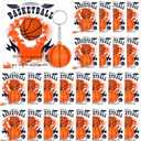 Yinkin 28 Pcs Basketball Keychains Gift Bulk Basketball Party Favors for Girls Boys Team Classroom with Motivational Card