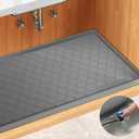 Silicone Under Sink Mat 22" x 22", kitchen Essentials and Gadgets, Shelf liner and Cabinet Protector, Home Organizers and Storage, Waterproof Bathroom Tray (Dark Gray)