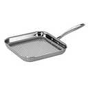 Tramontina Tri-Ply Clad Stainless Steel 11" Square Grill Pan, Induction-Ready, Dishwasher-Safe, NSF-Certified, Made in Brazil