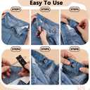 PH PandaHall 18pcs Black Pant Waist Tightener 20mm Wide Elastic Waist Button Kits Adjustable Elastic Sewing Bands with 12 Buttons Waist Tightener Tool for DIY Waistband Pant Craft, 10 Inch