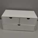 Bamboo Desk Organizer with Drawers Desktop Storage Drawers for Bills Office Supplies Kitchen Utensils Organizing Tool for Home Classroom Organization No Assembly (White)