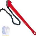 Chain Pipe Wrench 36" for 4.2" ~ 7.5" Pipe Diameter, Chain Length 30". Heavy-Duty Chain Pipeline Tool for Pipeline Installation, Oilfield Pipeline Operations and Maintenance