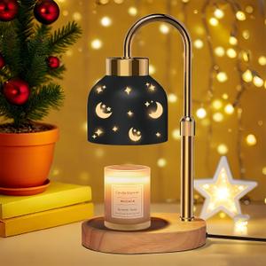 Candle Warmer Lamp with Timer, Black - Wax Melt Warmer, Adjustable Height, Ideal for Jar Candles, Perfect House Warming Gift for Women on Christmas