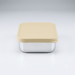 Stainless Steel Containers with Lids, Lunch Box Container with Leak Resistant Silicone Lid, Small Lunch Containers for Meal Prep, Picnic and Travel，700ml (Yellow)