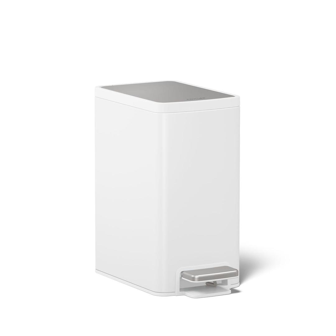 Kohler 6 Liter (1.5 Gallon) Stainless Steel Step Trash Can, White