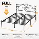 VECELO Full Size Bed Frame, Metal Bed Platform with Headboard, Sturdy Steel Slats Support, No Box Spring Needed/Noise-Free,Easy Assembly, Black