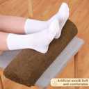 Sintuff Recliner Leg Rest Cushion Sofa Footrest Pillow with Cover Half Moon Bolster Pillow Under Knee Pillow for Sleeping On Back Alleviating Pain, 19.7 x 8 x 3.5 Inch (Brown)