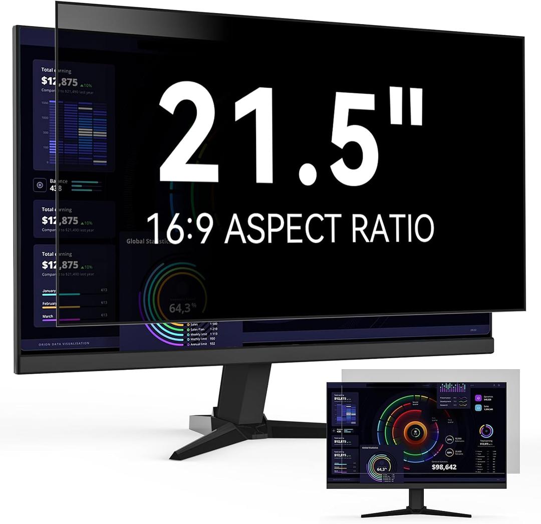 21.5 Inch Computer Privacy Screen Filter for 16:9 Widescreen Monitor