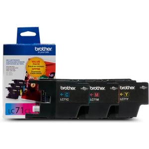 Brother LC71 3-Pack Innobella Standard Yield -Ink -Cartridges - Retail Packaging - Cyan/Yellow/Magenta (Colors)