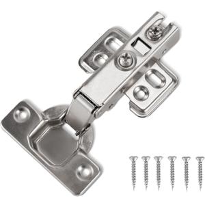 Soft-Close Full Overlay Frameless Cabinet Hinges  3D Adjustable European Concealed Hinges with Clip-On Design, 130 Opening Angle (Includes Screws)  Ideal for Modern Kitchens (10 Pieces)