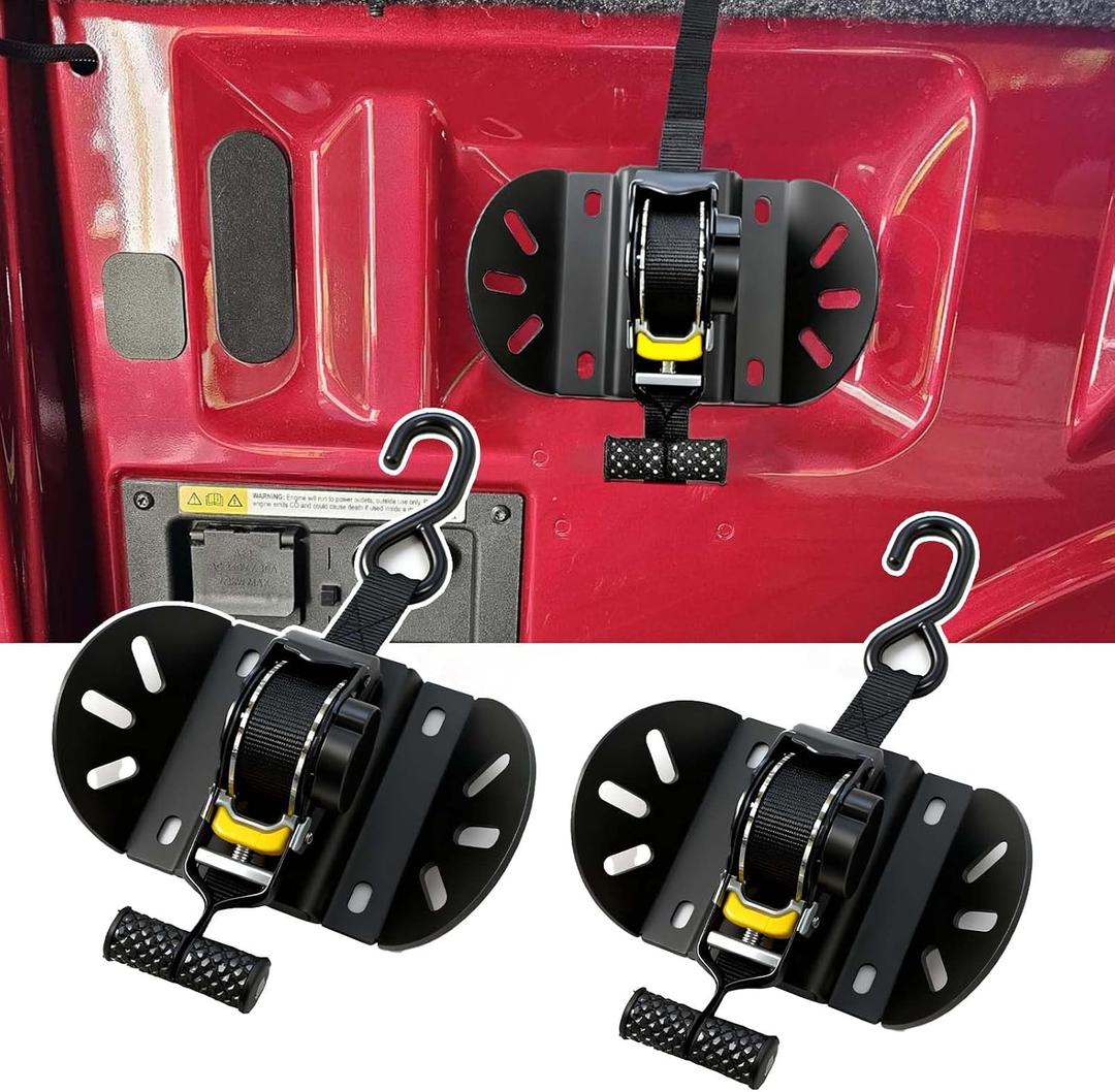 2PCS Retractable Ratchet Straps Compatible with 2016-2025 Toyota Tacoma & Tundra Heavy Duty Truck Bed Accessories Auto Retract Securing Strap Tie Down System Replacement for 2025 Tacoma Accessories