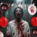 Halloween Party Decorations Set,Mystery Party Scream Banner,Hanging Swirls,Balloons