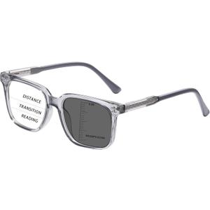 Photochromic Progressive Multifocus Reading Glasses Men Women, Cheaters Reader Transition Sunglasses Spring Hinges
