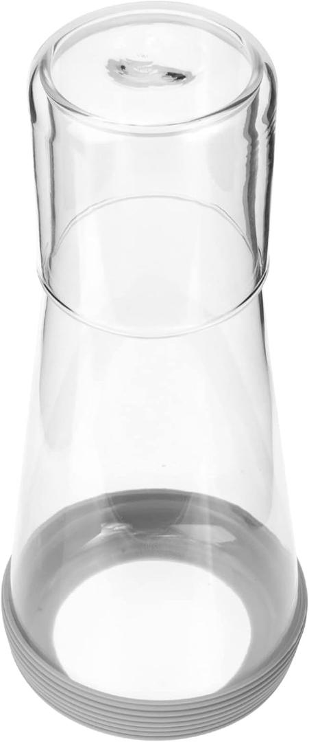 Mikinona 1Set Elegant Glass Water Carafe with Cup Food-safe Household Bedside Kettle for Cold Beverages for Dining Parties and Home Decor