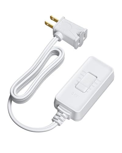 DEWENWILS Plug in Dimmer Switch for Lamp, Table Lamp Dimmer for Dimmable LED/CFL Lights and Incandescent Bulbs, Full Range Slide Control, 5 ft Extension Cord, White