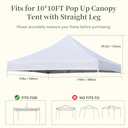 10x10 Canopy Replacement Top Cover for Pop Up Canopy Tent, Industry-Leading 3000mm Water Resistance, 500D Heavy Duty Waterproof with Silver Coating, UV Protection, 4 Sandbags, White