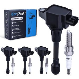 Ignition Coil Pack UF549 and Spark Plug 9029 Fits for 2007-2013 Nissan Altima Versa Sentra Rogue Cub NV200, 2014-2017 Infiniti QX60 M56 Q70 FX50, 2.5L 1.8L 1.6L 2.0L 5.0L 5.6L L4