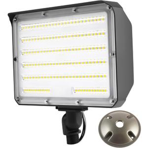 Dusk to Dawn Outdoor 100W LED Flood Light with Knuckle (Plate Included), 14000LM 1000W Equiv., 100-277V 5000K,ETL Commercial LED Floodlight Fixture, Outdoor Security Lighting for Landscape,Parking Lot