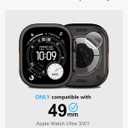 amBand Metal Case Screen Protector Cover for Apple Watch Ultra 3/Ultra 2/Ultra 49mm, W3 Rugged Bumper Thin Frame + 9H Tempered Glass Film + Ceramic-Like Back Cover, [Stylish] [Waterproof], Matte Black