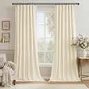 StangH Ivory Velvet Curtains for Window - White Privacy Thermal Drapes, Elegant Decor White Backdrop Curtains 96 inches Long for Dining Room/Apartment/Wedding, Ivory, W52 x L96, 2 Panels