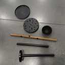 ower Holder Stand Metal Matte Black Stand with Wooden Element, Decorations fof Home, Wedding, Party