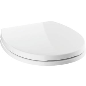 Delta Faucet Morgan Round Front Slow-Close White Toilet Seat with Non-Slip Seat Bumpers, White 801903-WH