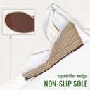 Vepose Women's Espadrille Wedge Sandals, Rome 882 Open Toe Lace Up Platform Wedges, Comfortable Ankle Wrap Heels for Summer, Wedding, Beach, Casual, Size 9.5