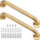 Shower Grab Bar, 2 Pack 16 Inch Gold Bathroom Grab Bar, 1.25" Diameter 304 Stainless Steel Anti-Slip Grab Bars for Bathtubs and Showers, Handicap Shower Grab Bar for Seniors Elderly