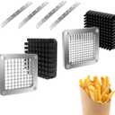 2Pcs Replacement Chopper Blade,1/4''&3/8''Commercial Vegetable Chopper Dicer Stainless Steel Blade and Pusher Block for Fruit Cutting Machine Tomato onion French Fries Cutter