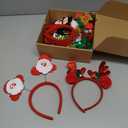 Christmas Glasses & Headband 12 Pack, Xmas Glitter Eyeglasses Frame & Headwear Accessories - One Size Fits All, Holiday Party Favor Supplies Classroom Game Prizes Gifts Photo Booth Props Outfit