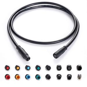 Extension Cable 2Pin/3Pin/4Pin/5Pin/6Pin/8Pin/9Pin Waterproof Plug Works for Electric Bicycle Light/Throttle/Ebrake/Display Ebike Parts Extend Cable (8pin 80cm) (8pin Female to Male)