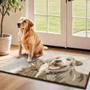 COSY HOMEER Dog Door Mat 32"x48" Dirt Trapper Entryway Rugs Absorbent Funny Welcome Mat Washable Non Slip Entry Rugs,Taupe
