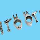 2Pcs Boat Bimini Top Hinged Jaw Slide, Stainless Steel 316 Marine Boat Canopy Tube Clamp Fitting Boat Accessories (Type:with Pin & Cam Clamp Quick Release, 1inch)