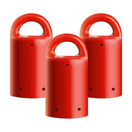 MagnetPal 3 pack Heavy-Duty Neodymium Anti-Rust Magnet, Best for Magnetic Stud Finder / Key Organizer / Indoor and Outdoor Multi Uses, Red with Key Ring (SP-MPM3RD)