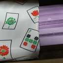 Mahjong Racks with Pushers, Purple Wooden American Mahjong Tile Pushers and Racks Set of 4, with White Printed Mahjong Racks Drawstring Bag, Mahjong Accessories (19.68 Inches), 19.68" L x 2.55" W x 1.06" H