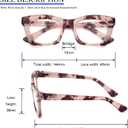 REAVEE Reading Glasses for Women, Blue Light Blocking Stylish Oversized Computer Readers Spring Hinge 1.00, 3pc