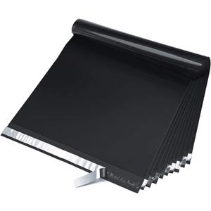 Fuxury Large Poly Mailers 14.5x19'' 200Pc, Waterproof Shipping Bags for Clothing, Strong Adhesive Mailers Poly Bags for Small Business Suppliers, Durable Shipping Envelopes Mailing Bags Black