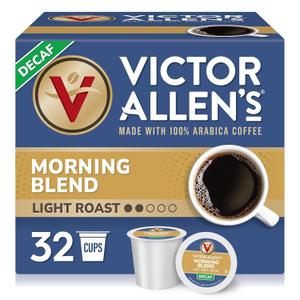 Victor Allen's Decaf Morning Blend, Light Roast, 32 Count, Coffee Pods